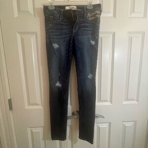 Abercrombie & Fitch Blue Skinny Jeans with Distressed Details